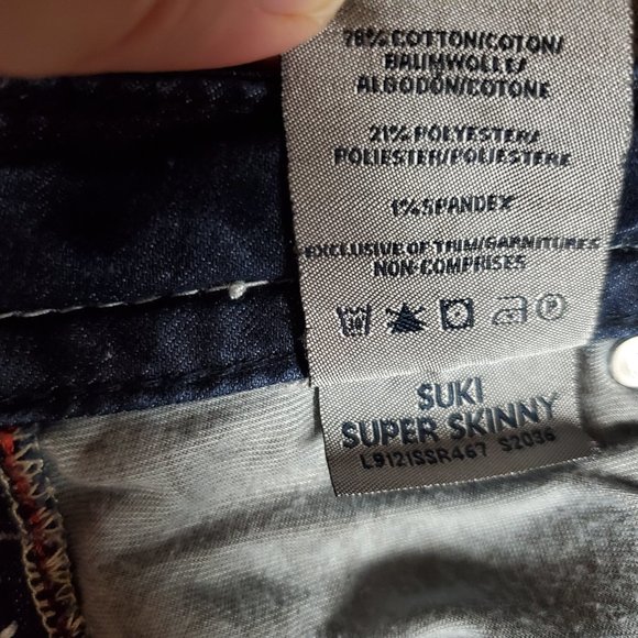 Silver Suki Super Skinny 26x33 (M 27x32 8.5 Low Rise) Dark Embroidered Jeans A17 - Picture 9 of 9